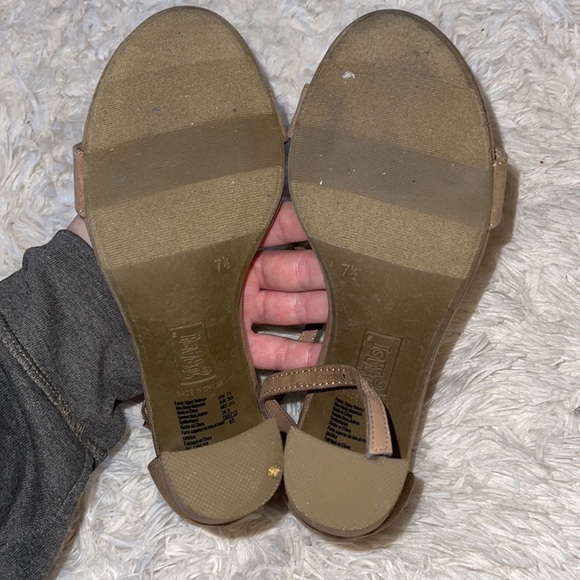 Nude Chunky Heels - Faux Suede - Picture 3 of 4